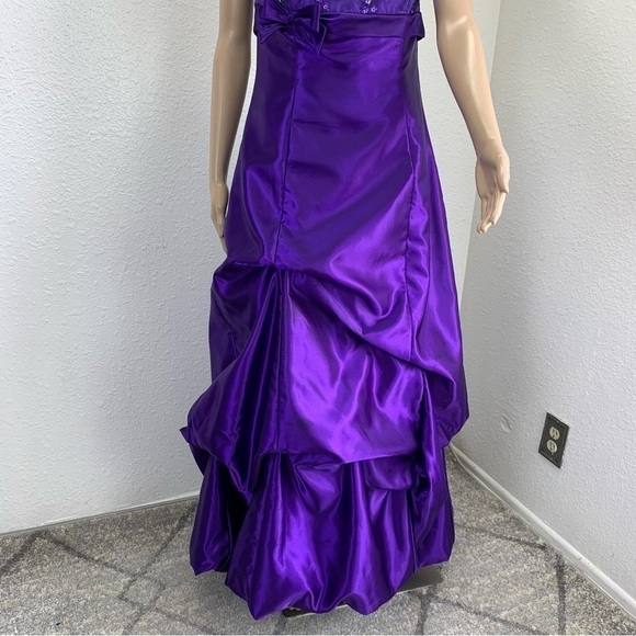 Jessica McClintock/Gunne Sax Purple Bubble Hem Satin Gown Prom Whimsigoth fairy - Picture 15 of 15
